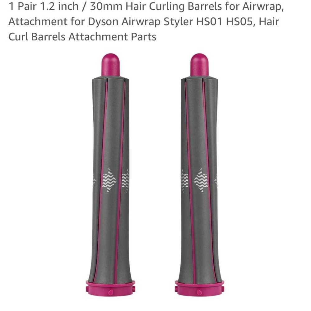 Dyson Hair Styling Tools Gray and Pink Curling Attachments